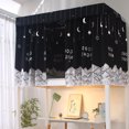 thumbnail image 1 of Printed Dormitory Bed Curtain with Rope & Clasp College Single Bed Shade Cloth for 4/4.5 inch Bunk, 1 of 6