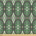 thumbnail image 2 of Ambesonne Modern Boho Fabric by the Yard Upholstery, Floral Heart Design, 3 Yards, Dark Sepia Green Eggshell, 2 of 5