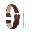 thumbnail image 1 of Correas de reloj de cuero Uxcell para hombres y mujeres, correa de reloj de liberación rápida de 14 mm con patrón de cocodrilo, correa de cuero delgada y elegante con herramientas, marrón, 1 of 7