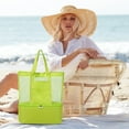 thumbnail image 2 of Beach Bag Women Mesh Beach Bag with Cooler Sandproof Beach Tote Bags with Cooler Top Zipper Large Totes for Pool Travel Daily, 2 of 6