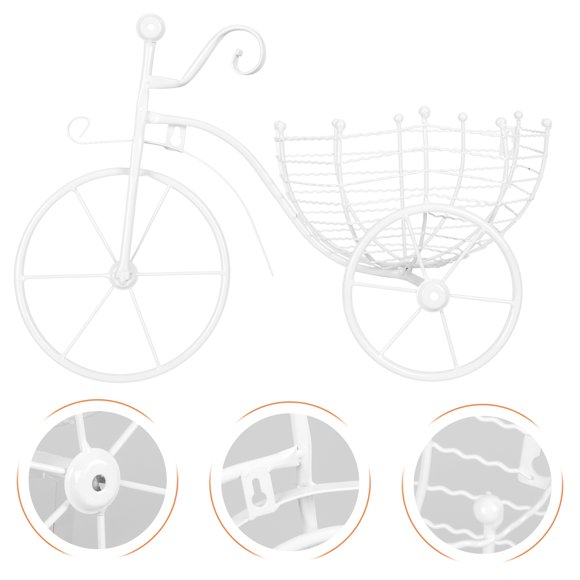 Milisten 1Set Wall Basket Decor Iron White Hanging Flower Rack for Garden