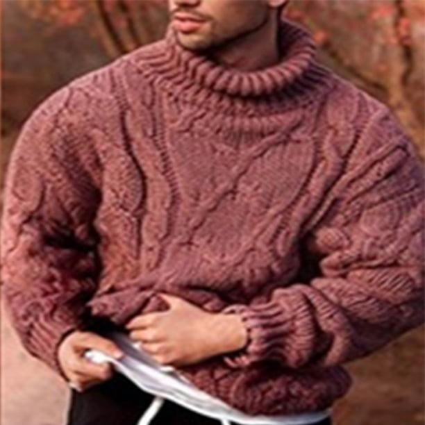 Suéter de cuello alto trenzado casual de moda europea y americana de otoño e invierno para hombre suéter de hombre