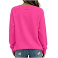thumbnail image 6 of VEKDONE Womens Raglan Long Sleeve Sweatshirt Solid Color V Neck Loose Fit Pullover Top Casual Lightweight Comfy Solid Color Sweatshirts Hot Pink XXXL, 6 of 6