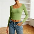 thumbnail image 2 of Cropped Sweater Sevevn Women Fashionable Round Neck Solid Color Long-Sleeved Sweater Top, 2 of 4