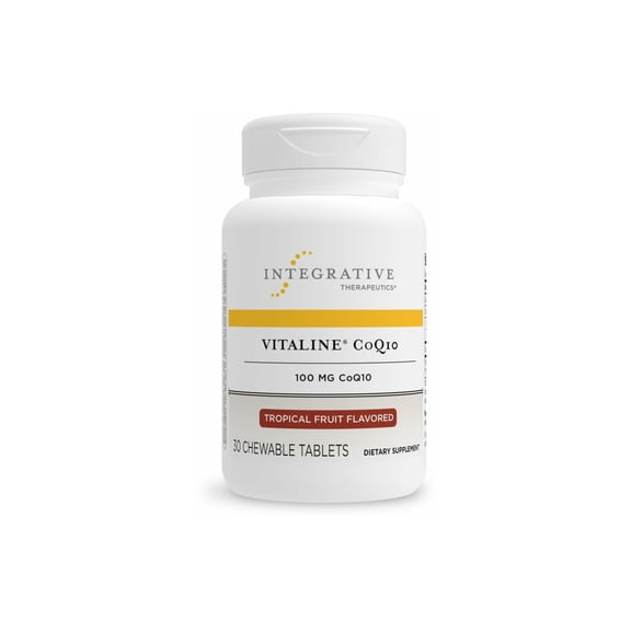 Integrative Therapeutics Vitaline CoQ10 100 mg - Brain Health Support Supplement for Adults* - Supports Heart Health* - Dairy-Free - Tropical Fruit Flavored, 30 Chewable Tablets (30 Servings)