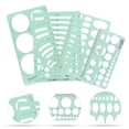 thumbnail image 2 of CIMAXIC 4pcs Measuring Template Stencil Geometric Stencils Multiple Shapes Drawing Tools,9.84"X5.67"X0.04", 2 of 4