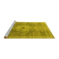 thumbnail image 2 of Ahgly Company Machine Washable Indoor Square Abstract Yellow Modern Area Rugs, 7' Square, 2 of 4