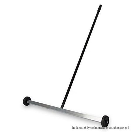 

Magnet Sweeper 27” Wide Push-Type Mini Magnetic Broom With Wheels Industrial Pick-Up Tool For Nails Screws And Metal Debris 07265