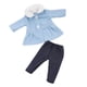 thumbnail image 1 of Ropa para muñecas bebé, lindo conjunto de abrigo y pantalones de 2 piezas para muñecas de 18 pulgadas, conjunto de ropa para niños Cielo azul, 1 of 5