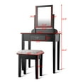 thumbnail image 2 of Costway Makeup Desk Vanity Dressing Table Set W/Square Mirror Stool 1 Large Drawer Black, 2 of 10