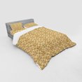 thumbnail image 3 of Vintage Duvet Cover Set, Art Deco Inspired Spiral Vortex Pattern with Repeating Curls and Flowers Print, Bedding Set with Shams and Fitted Sheet, 3 Sizes, by Ambesonne, 3 of 3