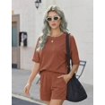 thumbnail image 2 of Ekouaer Two Piece Sets for Women Summer 2026 Lounge Sets Matching Outfits | Short Sleeve Ribbed Summer Sets 2 Piece Vacation Outfits Beach Short Sets Cruise Outfits Airport Travel Clothing with Pocke, 2 of 4