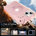 thumbnail image 4 of Dteck for iPhone 15 Plus Case with Invisible Magnetic Ring Stand, Military-Grade Translucent Case with Built-in Screen Protector for iPhone 15 Plus Case Compatible with MagSafe,Pink, 4 of 6