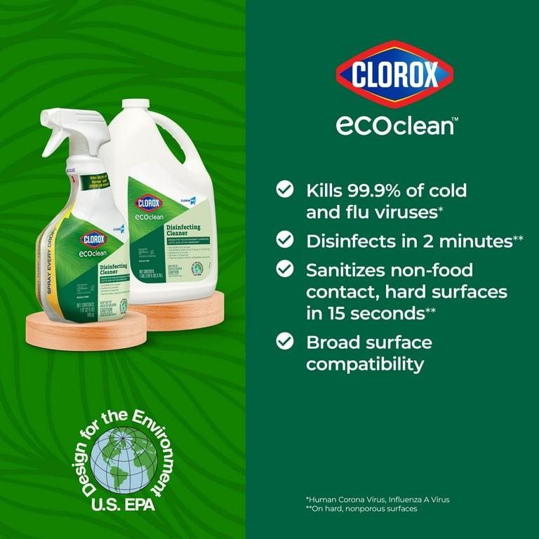 Clorox CloroxPro EcoClean Glass Cleaner Spray Bottle, 32 Fl Oz