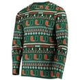 thumbnail image 2 of Men's Concepts Sport Green Miami Hurricanes Ugly Sweater Knit Long Sleeve Top and Pant Set, 2 of 5