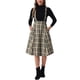 thumbnail image 1 of Vestido de cuadros INSPIRE CHIC para mujer, tirantes de tartán para Navidad, falda tipo pinafore, talla S, color caqui, 1 of 5