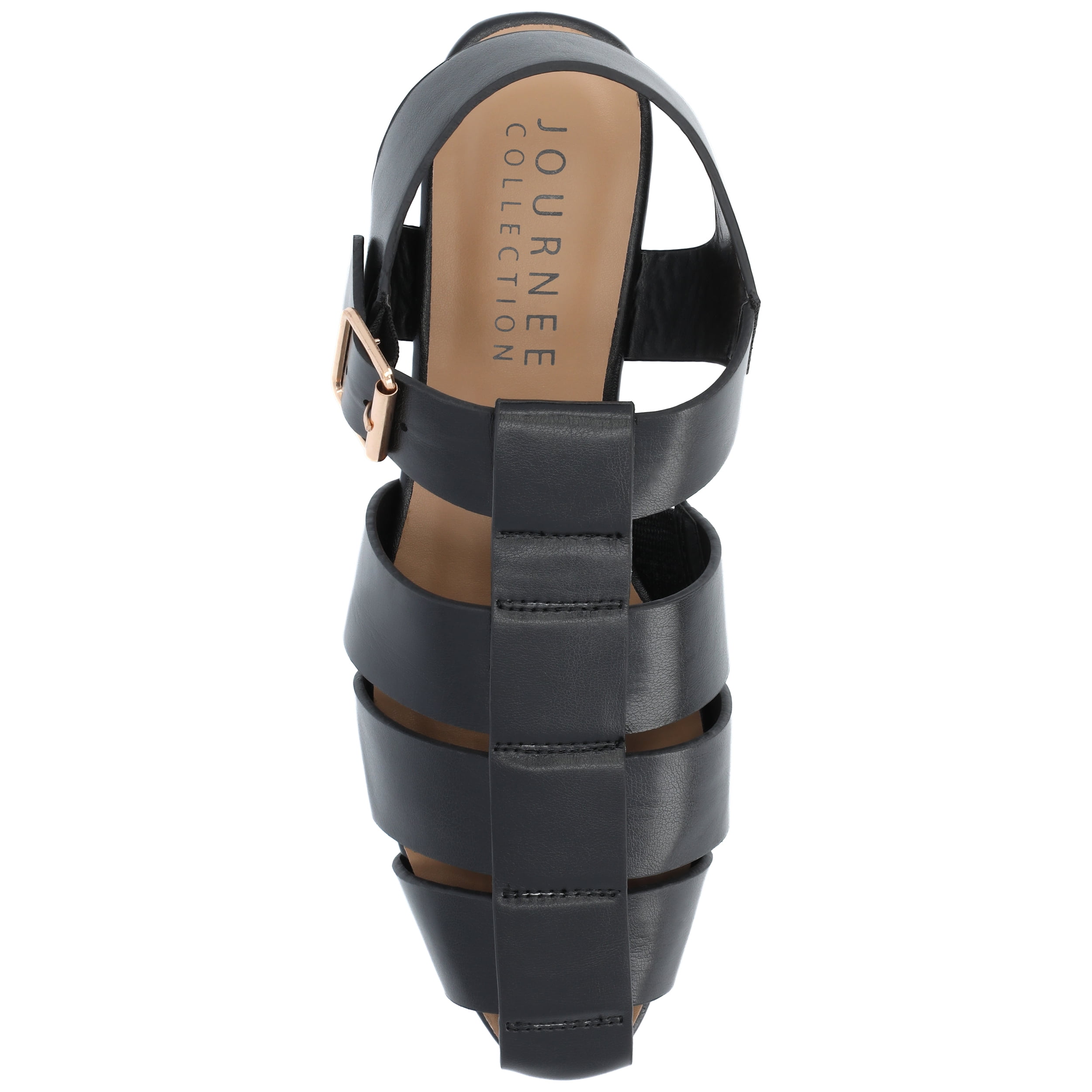 Journee Womens Cailinna Caged Buckle Square Toe Flats, Widths Available
