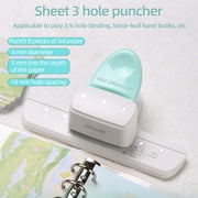 KW-triO 9027 Loose Hole Punch Daily Planner Adjustable 3 Hole Paper Puncher for A8 / A7 / A7 Pocket / A6 / A6 / A5 Size 8 Sheet Capacity Notebooks Scrapbooking Supplies