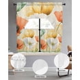 thumbnail image 2 of Retro Spring Floral Swag Kitchen Curtains Sets for Windows 24 Inch Length, Watercolor Elegant Summer Flowers Short Window Curtain Panels Swags Valances and Tiers 3 Piece Set for Cafe/Dining Room, 2 of 5