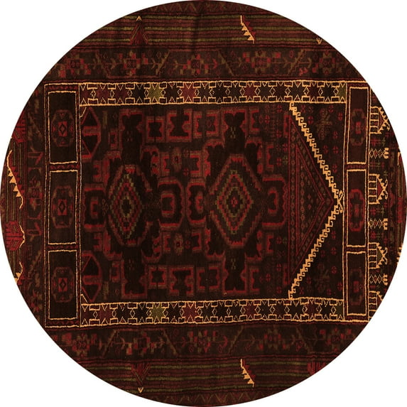 Ahgly Company Indoor Round Persian Orange Traditional Area Rugs, 7' Round