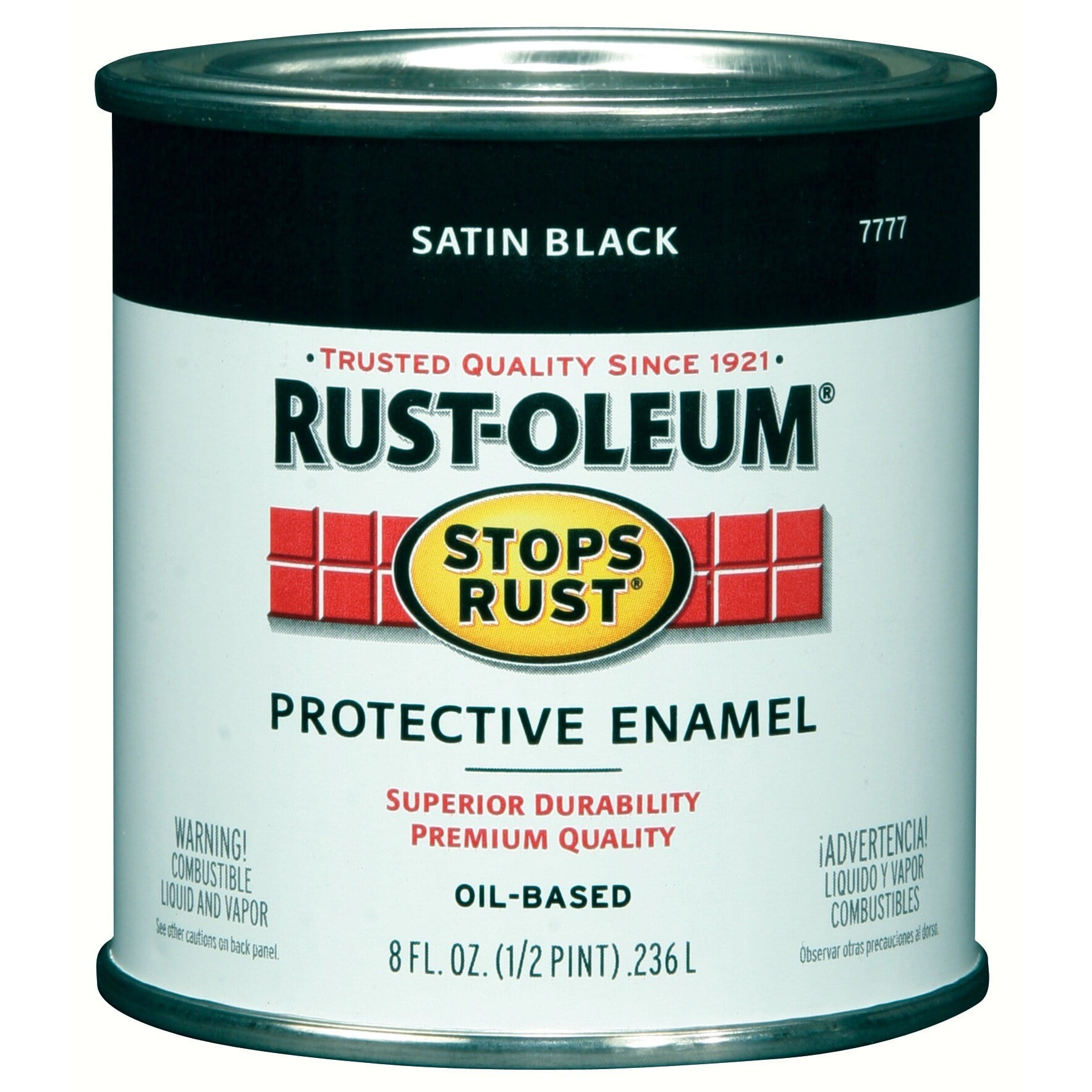 Rustoleum Stops Rust 7777 730 1/2 Pint Satin Black ...