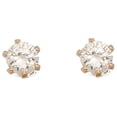 thumbnail image 4 of Women's Gold 3mm Cubic Zirconia Ear Sense Stud Earrings by Howard's, 4 of 4
