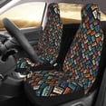 thumbnail image 2 of Fuzoiu Retro Tape Print Seat Covers Set, Car Seat Covers Front Seats, Car Seat Protector, Car Seat Cushion, Seat Covers Carseat Cover Universal Fit for Most Cars, 2 of 7