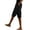 *5-Black, variant on VBVC Women's Cotton-Linen Cargo Capris,Elastic Waist Loose Work Shorts For Women,Ladies Comfortable Summer Beach Hiking Pants with Pockets,Black,S-3XL