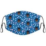 Cute Tibetan Mastiff Dog Graphic Printed Cloth Face Masks Reusable Washable Adjustable Masks for Adults 1 PCS