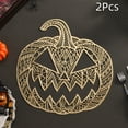 thumbnail image 4 of Dmlowu Halloween Pumpkin Placemats Set of 2, Heat Resistant Non-Slip Hollow-Out Woven Vinyl Table Mats, Halloween Decor Indoor Outdoor Dining Table Party, 4 of 7