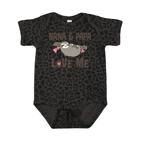 

Inktastic Nana and Papa Love Me Sloth Gift Baby Girl Bodysuit