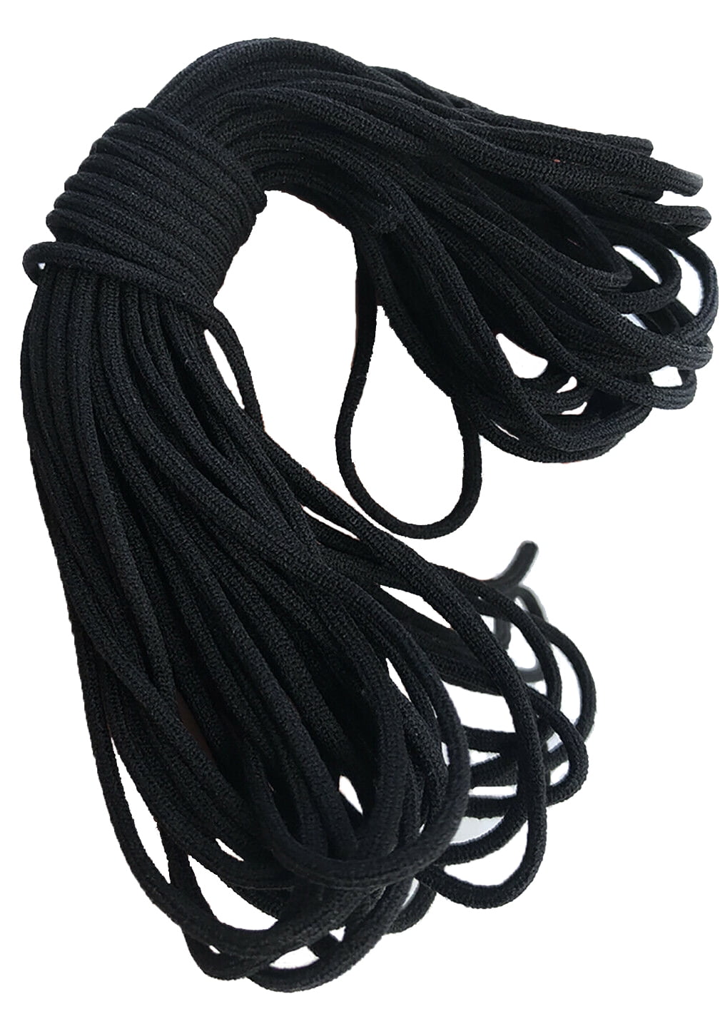 Elastic Strap Stretch Rope Ear Band Loop Cord Ear Tie Rope Handmade String Length Braided Heavy Stretch High Elasticity for Knit Sewing Crafts DIY Bedspread Cuff Nylon White 5mm Flat 10.9 Yards 