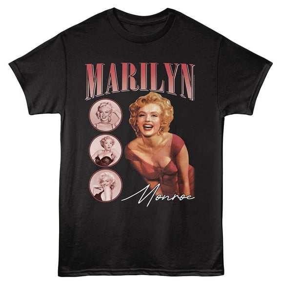 Marilyn Monroe 3 Circle Comp Black Adult T-Shirt S