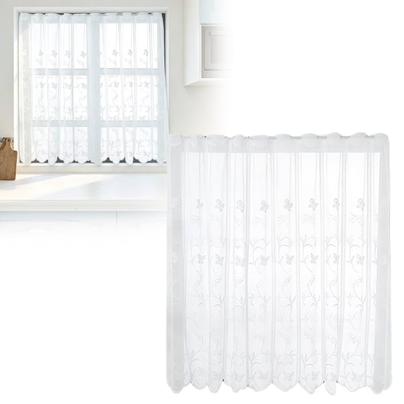 Short White Curtain for Small Windows, Privacy Drape