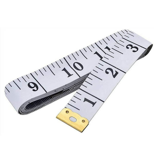 Cinta métrica blanda, regla flexible de costura corporal de doble escala para pérdida de peso, medición corporal médica, regla de vinilo artesanal de costura a medida, (blanco, amarillo)