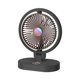 thumbnail image 3 of Ventilador de escritorio con luces, 4 velocidades, recargable, ajuste USB, silencioso, para escritorio personal Aureato negro, 3 of 9