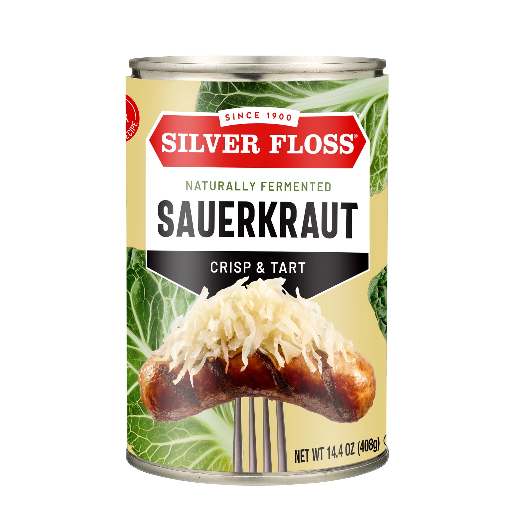 Silver Floss Naturally Fermented Shredded Sauerkraut, 14.4 oz, Can