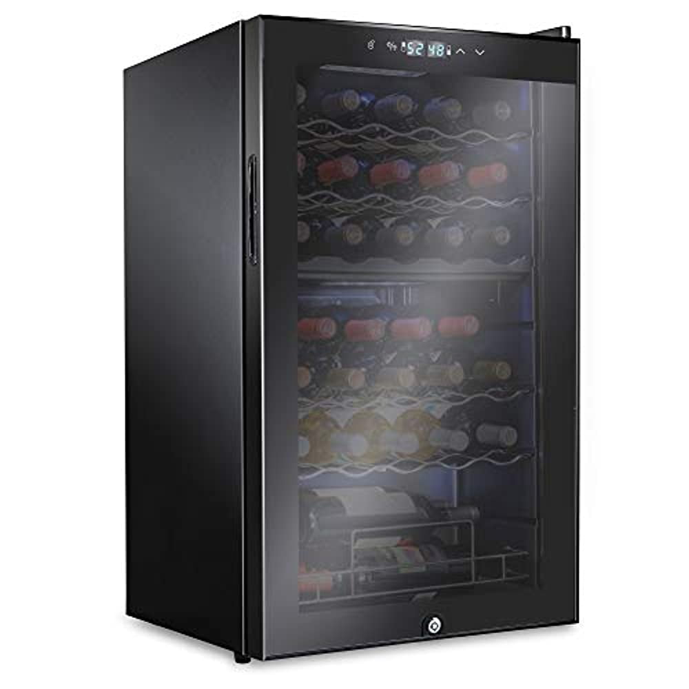 Ivation 33 Bottle Dual Zone Wine Cooler Refrigerator w/Lock Large