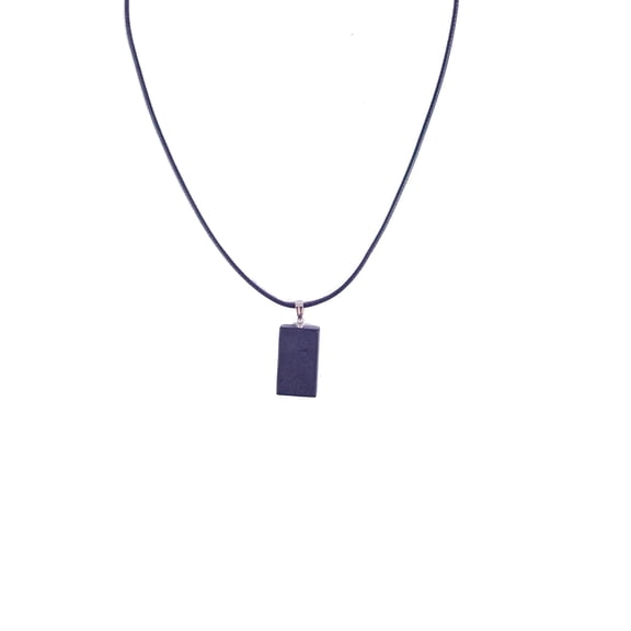 Shungite Square Pendant Without Words - Chakra Balance - Handcrafted Crystal Stone Jewelry - Healing Crystal Protection Necklace - Energy Harmony