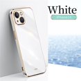 thumbnail image 1 of SaniMore for iPhone 14 Ultra-Thin Electroplated Camera Protection Case, Rugged PC Back Anti-Fingerprint Shockproof Heavy Duty Protective Case for iPhone 14 Women Men, White, 1 of 7