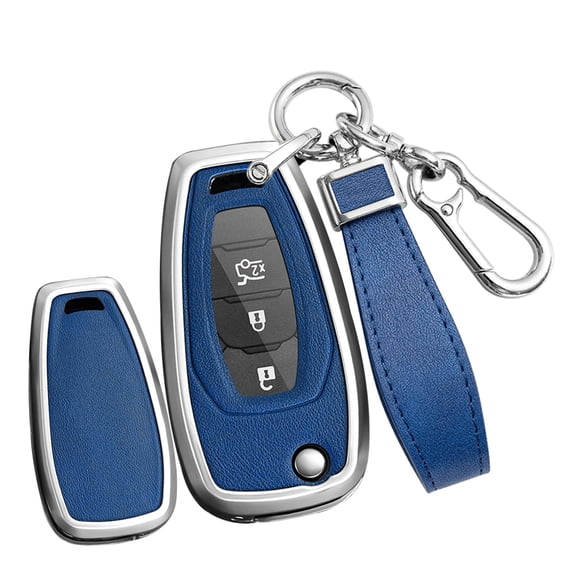 Durable Metal Key Fob Cover with 3 Buttons for Chevrolet Cruze Trailblazer Trax Spark Sonic Folding Flip Remote – Includes Sturdy Keychain Holder