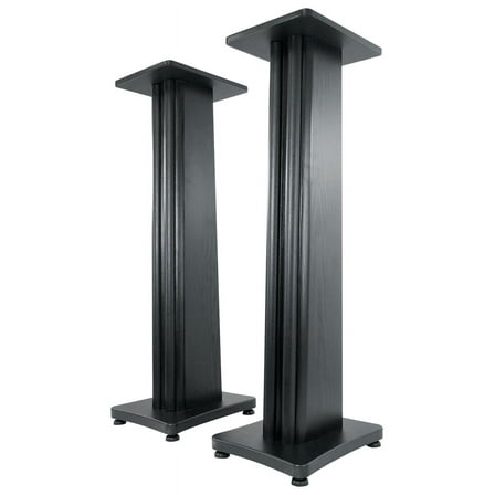 (2) Rockville SS36B Black Wood Grain 36" Speaker Stands Fits Klipsch KD-400