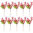 thumbnail image 2 of Advancent 10 piezas de bayas artificiales que admiten mascotas, seguras y no tóxicas para amigos peludos, flores artificiales Decoración Rojo 25cm, 2 of 6