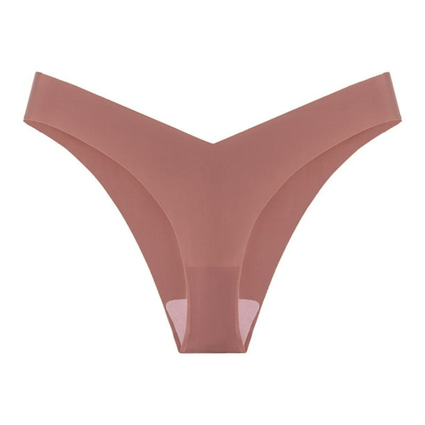 Panty Sexy Gibobby Ropa interior Bikini String Tangas sin costuras Nylon sólido Seda hielo Rosa XXL