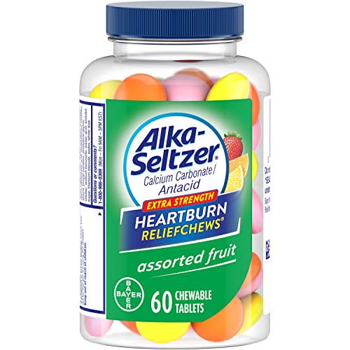 Alka Seltzer Extra Heartburn Relief Chews, Fruit Antacid Tablets Acid