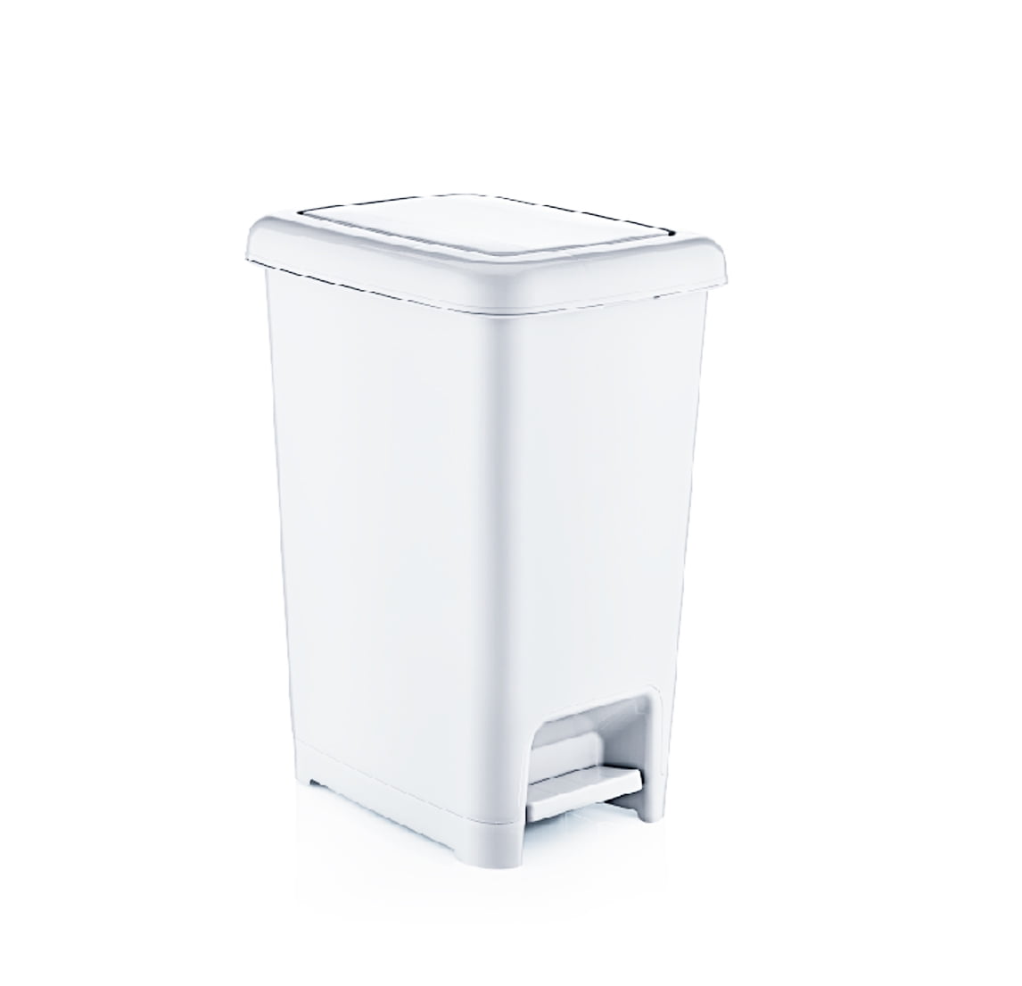 Slim Pedal Trash Can, 10 Qt. (White)