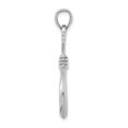 thumbnail image 2 of 14K White Gold Polished Finish 3-Dimensional Large Fish Hook with Rope Design Charm Pendant, 2 of 4