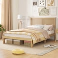 thumbnail image 4 of Gymax Full Size Bed Frame w/ Rattan Headboard 10 Solid Wood Legs & 12 Wooden Slats, 4 of 10
