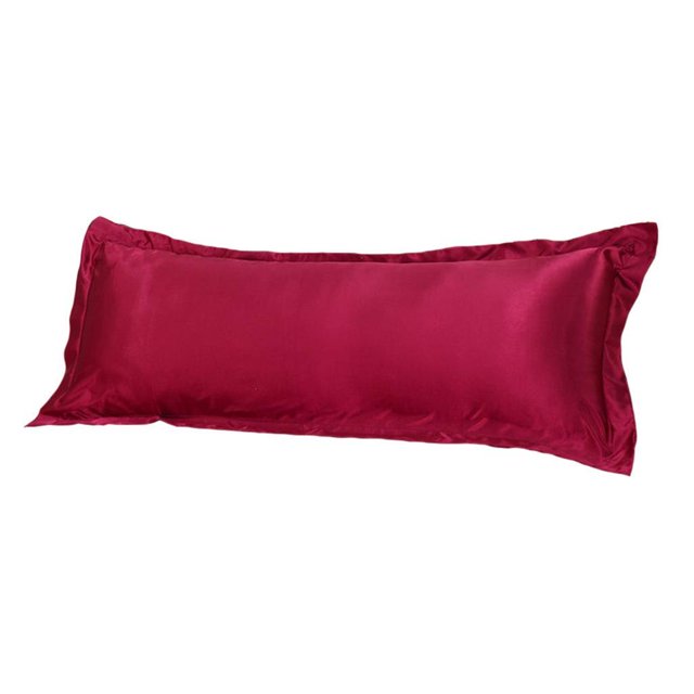 Toystoory Solid Color Luxury Silk Body Full Red Case Long Pillow 48x120cm Cover Juegos de cama