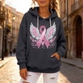 thumbnail image 5 of JULMCOMO in October We Wear Pink Hoodies for Women Angel Wings Graphic Breast Cancer Awareness Sweatshirt Long Sleeve Soft Casual Pullover Outfits Dark Gray S, 5 of 5